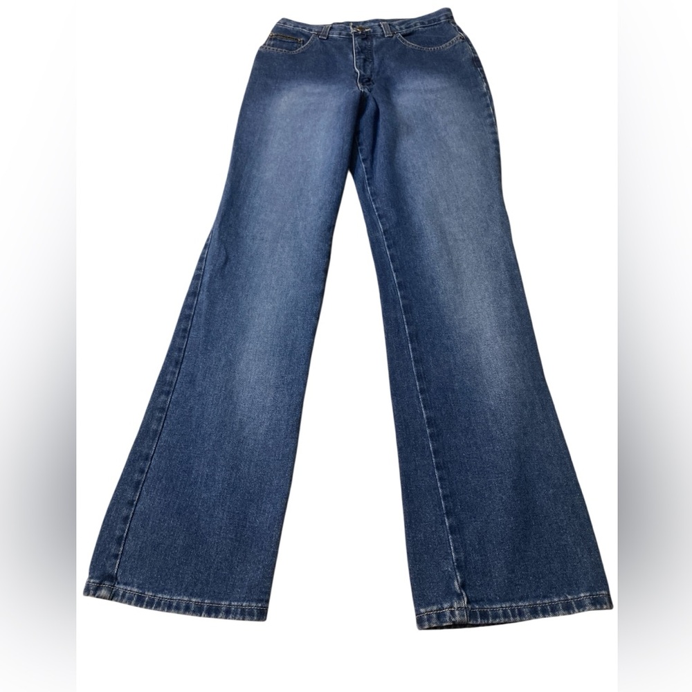 New York & Company Mid Rise Bootcut Women's size 8 Tall Dark Blue Denim jeans